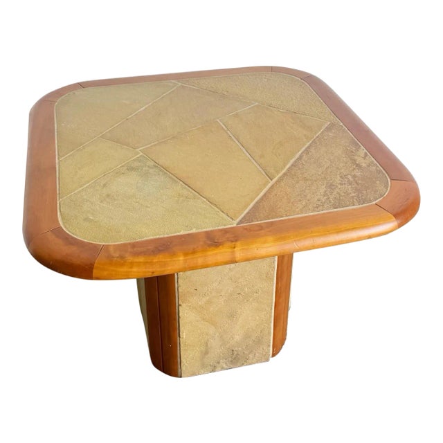 Postmodern Paul Kingma Style Slate Craft Side Table For Sale