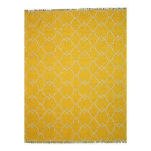 8x10 Xena Timeless Yellow Geometric Trellis Modern Hand Knotted Wool Carpet Rug