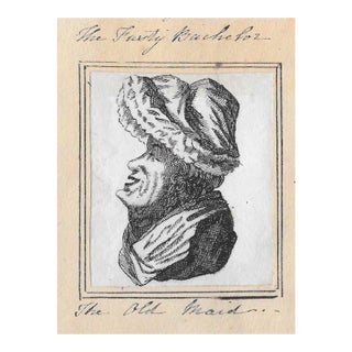 Antique Double Portrait Frosty Bachelor / Old Maid For Sale