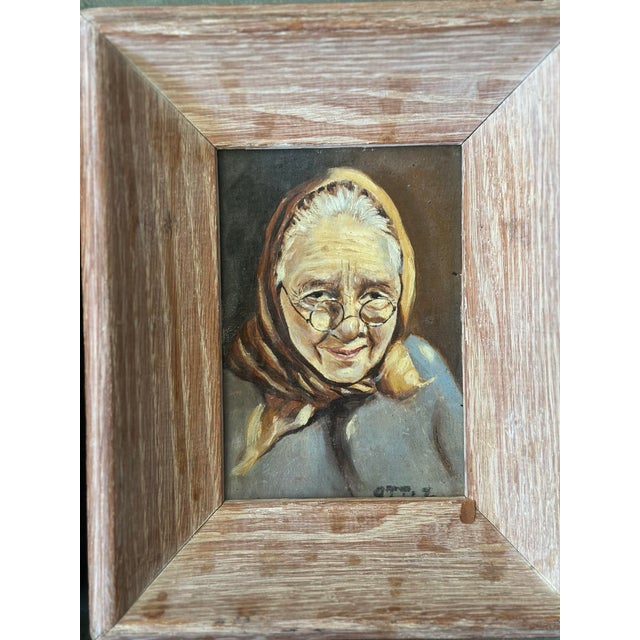 Set of Three Original Small Portrait Paintings, Framed For Sale - Image 4 of 8
