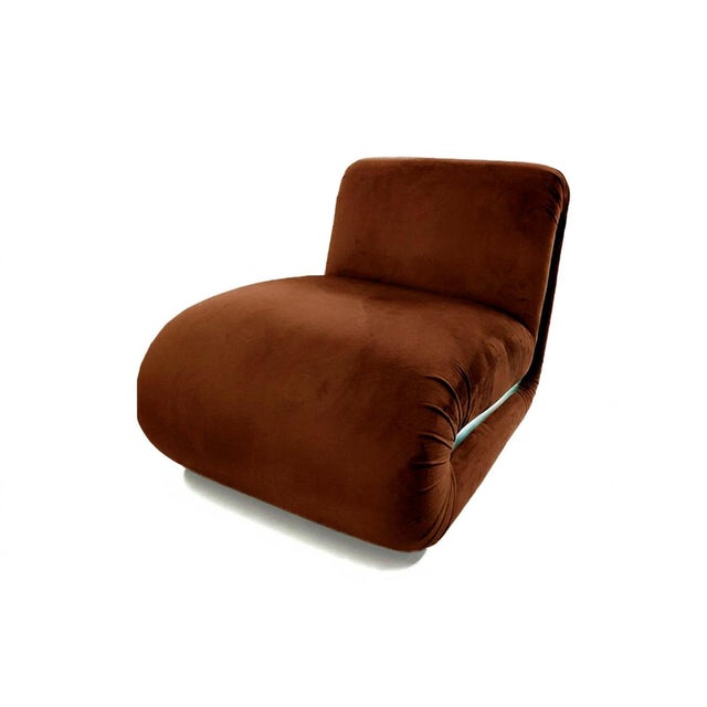 Not Yet Made - Made To Order Frenesí Lounge Chair in Brown Velvet from Moanne For Sale - Image 5 of 8