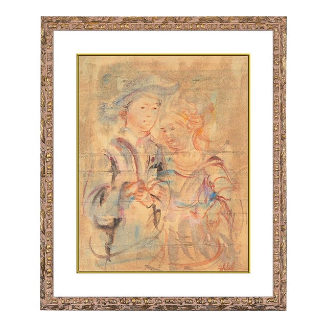 Mid 20th Century Sibling Love, Edna Hibel For Sale