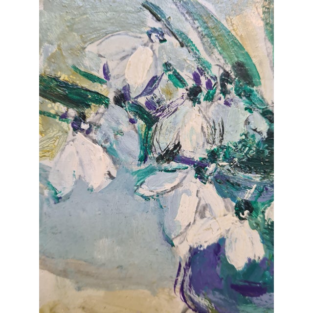 Snowdrops Still Life, 1990s, Oil on Board, Framed For Sale - Image 4 of 9