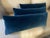 Set of 3 Navy Blue Velvet Lumbar / Kidney Pillows With Down Inserts For Sale - Image 4 of 18