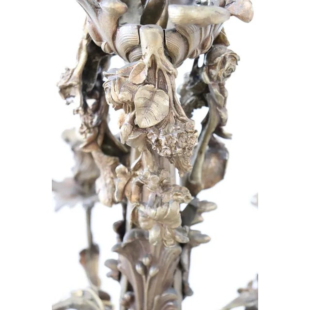 Gold Art Nouveau Bronze Chandelier, 1900s For Sale - Image 8 of 12