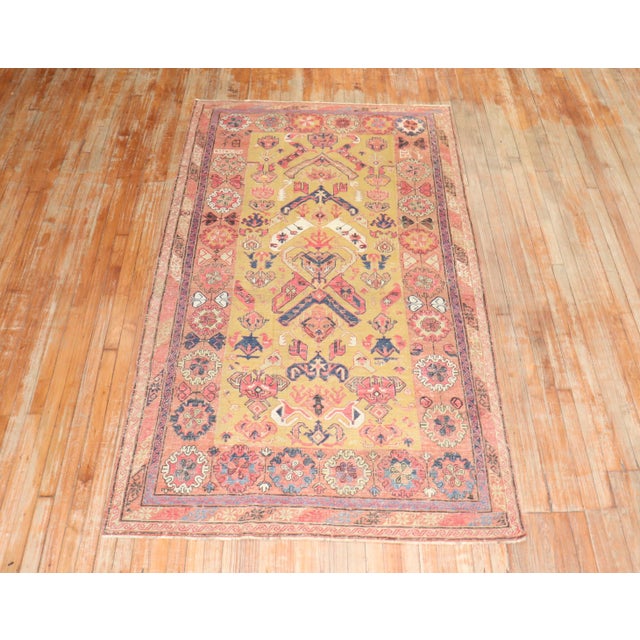 Late 19th Century Zabihi Collection 19th Century Gold Persian Soumac Flatweave - 5'7" x 8'3" For Sale - Image 5 of 11