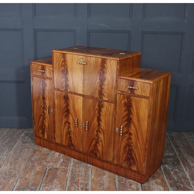 English Art Deco Walnut Cocktail Sideboard, 1930s For Sale - Image 14 of 16