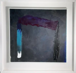 "Breakwater" Abstract Oil Painting by Trevor Bell, Framed