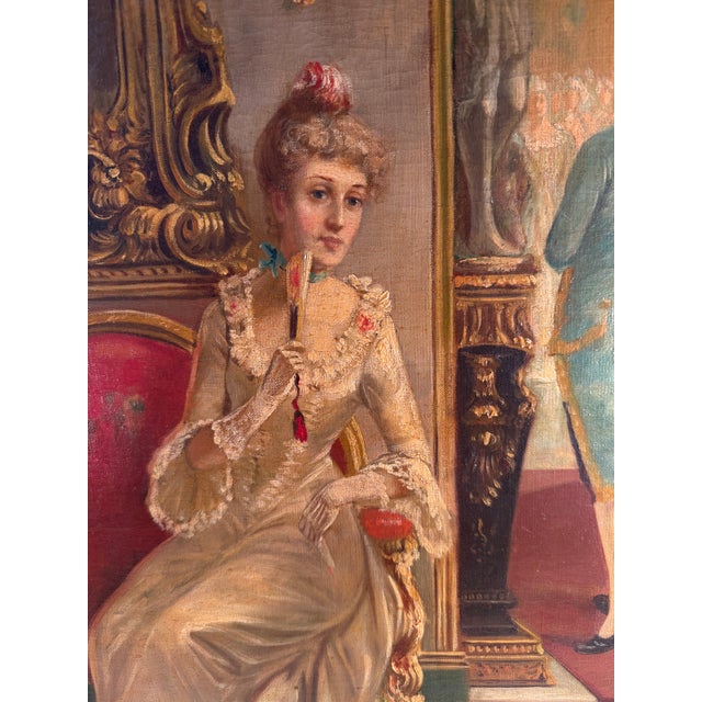 French Antique, French Oil on Canvas, Painting, Signed For Sale - Image 3 of 11