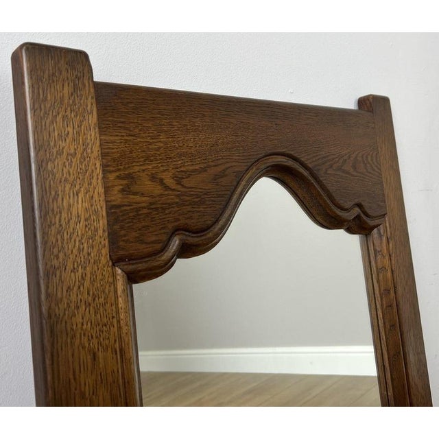Vintage French Oak Wall Mirror For Sale - Image 6 of 9