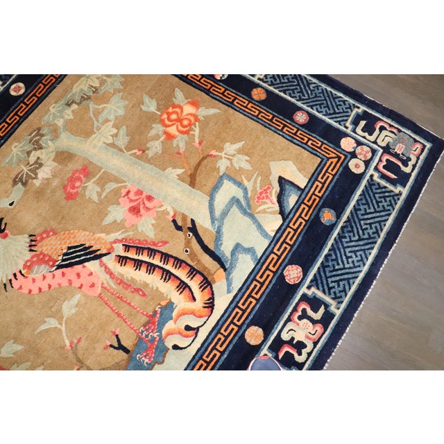 Early 20th Century Zabihi Collection Chinese Batou Pictorial Rug - 5'6" x 7'11" For Sale In New York - Image 6 of 10