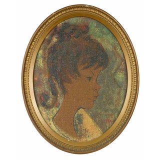 Oval Portrait, Mid-20th Century, Oil Paintingon Canvas, Framed For Sale