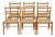 Mid-Century Modern Scandinavian Chairs in Wood and Danish Cord, 1960s, Set of 6 For Sale
