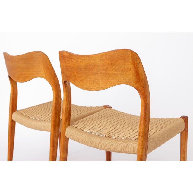 Vintage Danish Model 71 Dining Chairs from J.L. Møllers, 1960s, Set of 6 For Sale - Image 16 of 18