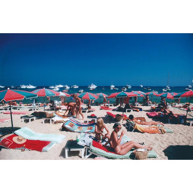 Mid-Century Modern Slim Aarons, Beach at St. Tropez, Limited Edition Estate Stamped Photographic Print, 2000s For Sale - Image 3 of 3