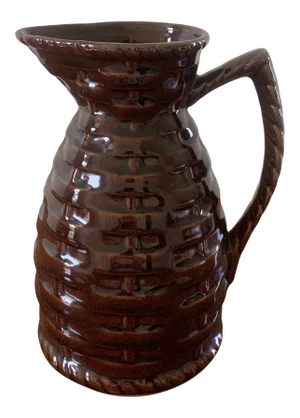Vintage Ceramic Basketweave Jug