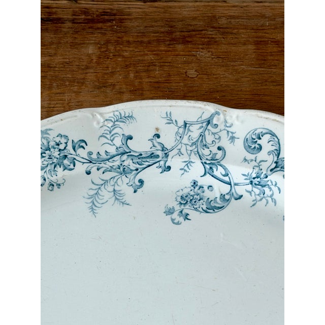Ceramic 19th Century Edge Malkin & Co English Blue Transferware Platter For Sale - Image 7 of 10