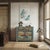 Chinese Distressed Turquoise Blue Old Graphic Credenza Cabinet For Sale - Image 11 of 11