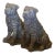 Vintage French Outdoor Weathered Carved Stone Shar Pei Dog Sculptures - Set of 2 For Sale