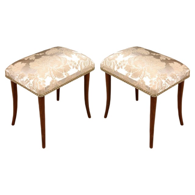 Set of Art Deco Walnut Footrests For Sale