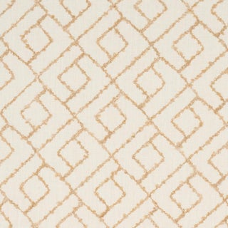 Schumacher Durant Embroidery Fabric In Ochre For Sale
