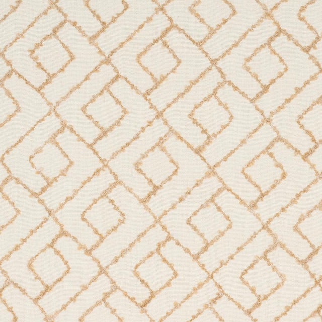 Schumacher Durant Embroidery Fabric In Ochre For Sale