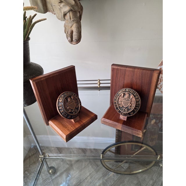 Brown Texas A&m University Bookends From 1978 For Sale - Image 8 of 11