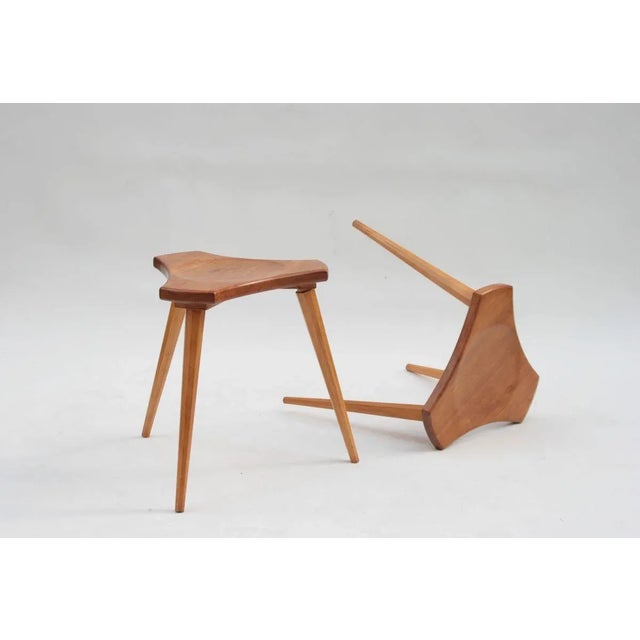 Set of French Elm and Beech Stools, 1950s For Sale - Image 12 of 14