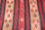 1960s Handmade Trbal Strpe Design With Red and Orange Tones Kilim-5' 11'' X 10' 1'' For Sale - Image 11 of 12