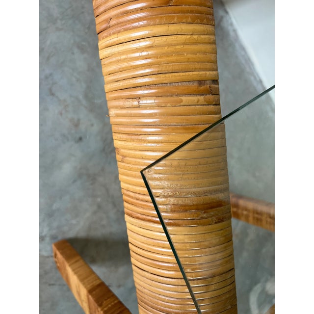 Vintage Bielecky Brothers - Style Rattan Wrapped Side Table For Sale - Image 4 of 11