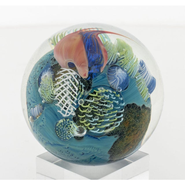 John Simpson (American, b. 1949) "Planet" Art Glass Paperweight, 2018, signed and dated "JS 18" to underside, together...