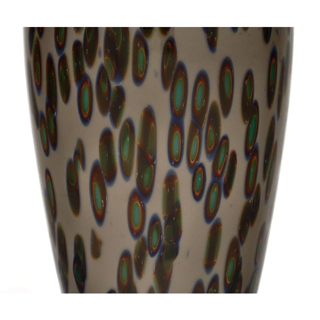 Gray Vintage Murano Glass “Murrine” Vase For Sale - Image 8 of 10