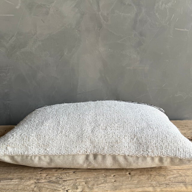 Mid-Century Modern Vintage Rug Pillow Cover With Stripes For Sale - Image 3 of 8