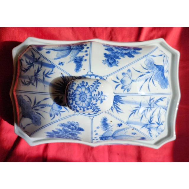 Available with Posh mark or e bay Blue and White Canton Export oversized 39.5" Circumference Inverted Corner Tureen Urn or...