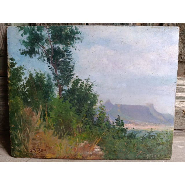 Modern Gillaz, Landscape, 1950s, Oil Painting on Board For Sale - Image 3 of 10