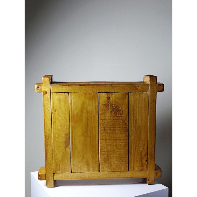 Brown Handcrafted Rustic Wood Tray with Handles, 1970s For Sale - Image 8 of 16