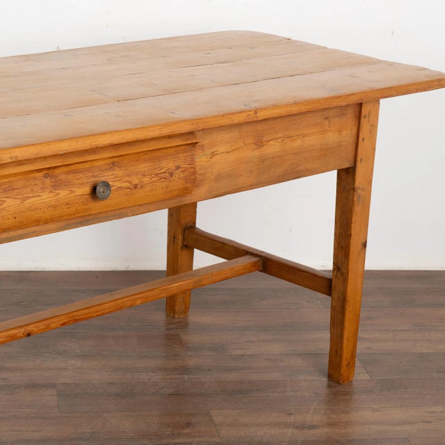 Pine Farm Table With Single Drawer, Sweden Circa 1840 For Sale - Image 6 of 8