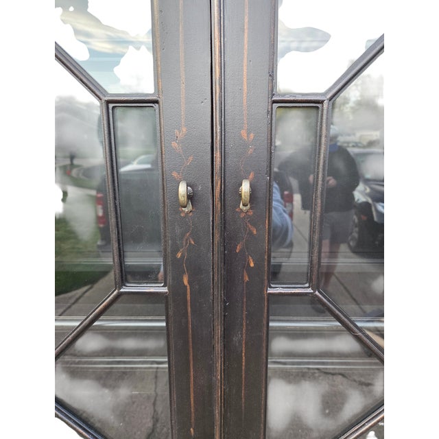 1990s Ethan Allen Newport Liliana Secretary Writing Desk Hutch Display Chinoiserie For Sale - Image 13 of 18