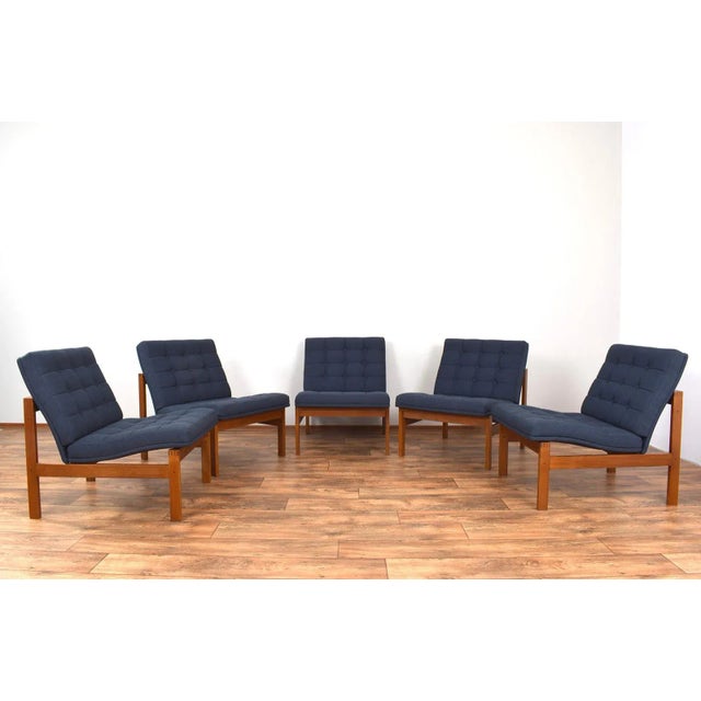 Mid-Century Modern Mid-Century Modern Moduline Modular Sofas in Teak by Ole Gjerløv-Knudsen & Torben Lind for France & Søn, 1960s, Set of 6 For Sale - Image 3 of 16