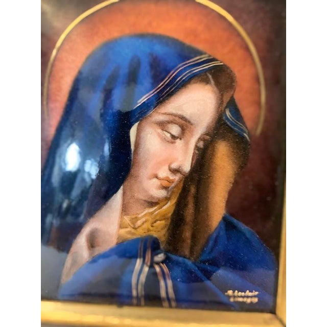 A. Leclair, The Madonna, 20th Century, Enamel on Metal For Sale - Image 5 of 8