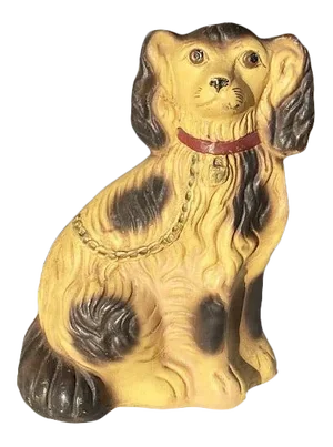 Antique English King Charles Cavalier Hand-Painted Dog Doorstop