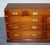 Vintage Yew Wood Military Campaign Sideboard Bank of Drawers with Brass Handles For Sale - Image 4 of 18
