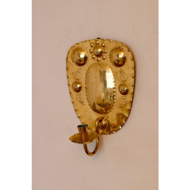 Mid-Century Modern Swedish Brass Sconce For Sale - Image 9 of 9