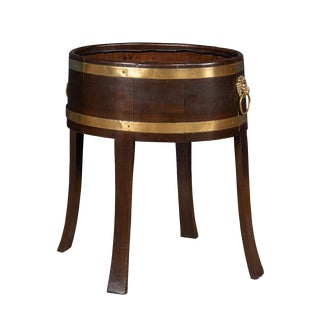 English Oak and Brass Bound Jardiniere, 1940s For Sale