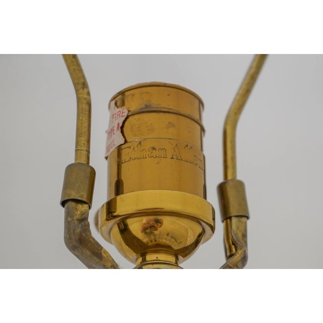 Traditional Ethan Allen Crystal & Brass Table Lamp W. Shade For Sale - Image 3 of 12