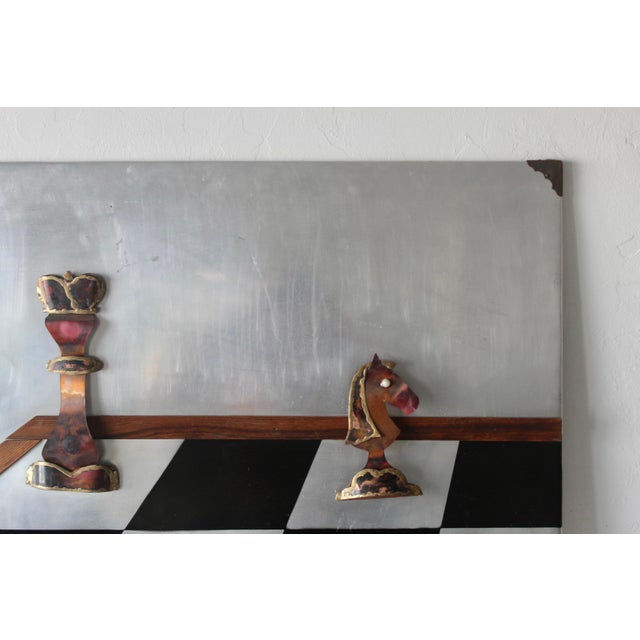 1970s Alex Kovacs Large Metal Chess Board Wall Sculpture Signed Mid 20th Century Modern For Sale - Image 5 of 18