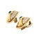 Vintage 18k Yellow Gold Diamond and Emerald Cabochon Clip-on Earrings, Pair For Sale In Miami - Image 6 of 13