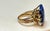 15 Ct Emerald cut Natural Lapis Lazuli Ring in 14 Kt Yellow Gold, Estate Size 7 For Sale - Image 11 of 18