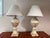 For your consideration is a commanding, decorator-grade pair of vintage table lamps manufactured by the American maker...