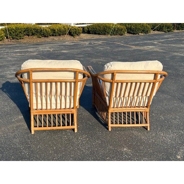 1970s Boho Chic Bamboo and Rattan Lounge Chairs in McGuire Style For Sale - Image 13 of 18